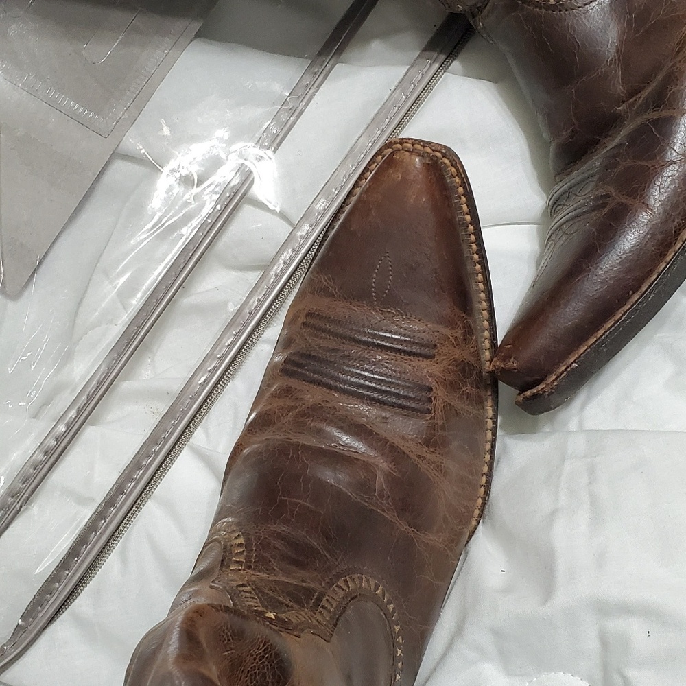ARIAT TALL LEATHER BOOTS COWBOY WESTERN 11 - Picture 3 of 11